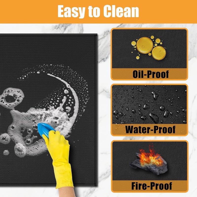 Amerbro Extra Large Heat Resistant Mat for Countertop, 24 x 48in Fireproof Silicone Mats for Kitchen Counter, Easy to Clean Countertop Protector Mat for Air Fryer, Coffee Maker, Toaster, Oven, Black - Image 5