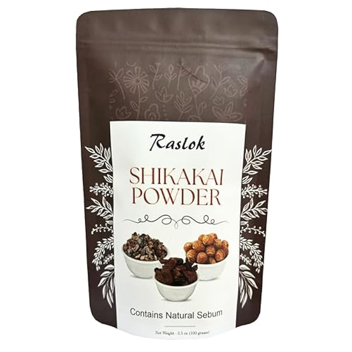 Raslok Shikakai Powder | Natural Hair Cleanser & Conditioner | 100% Pure Acacia concinna Fruit Pods Powder (3.52 oz) - Image 1
