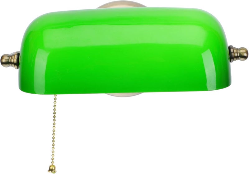 STOBAZA Vintage American Style Wall Lamp with Zipper Pull, Green Retro Bedside Night Light for Bedroom and Living Room Wall Decor - Image 1