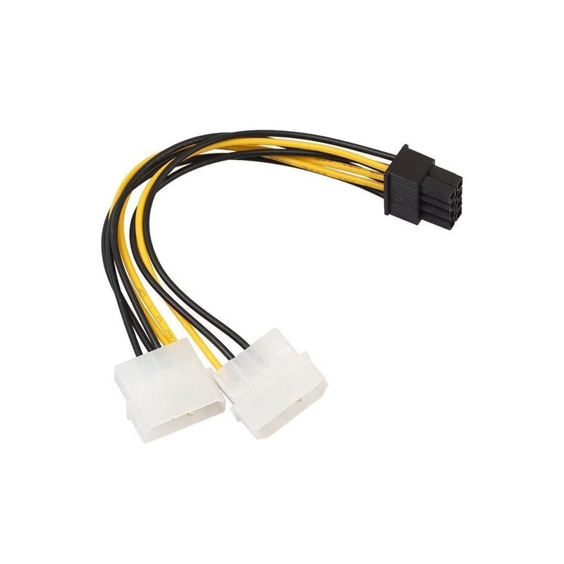 WiredCom Dual 4 Pin Molex to 8-Pin PCI Express Graphics Card Power Cable - 2 Pack, LP4 to PCI-e ATX PSU Video Card Power Converter - Image 5