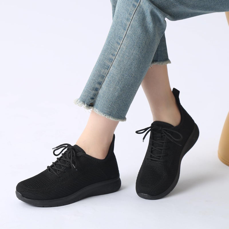 JIOJIT Sneakers for Women Walking Shoes Casual Lightweight Breathable Tennis Shoes Non Slip Work Shopping Travel (Black/Tongue 8) - Image 3