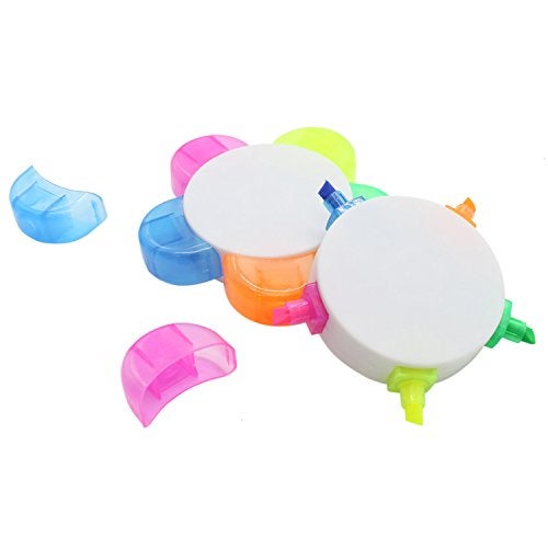 Pomeat Flower Shape Fluorescent Watercolor Pen Petals Highlighters, 4 Park - Image 2