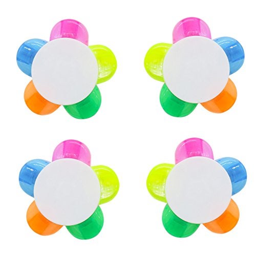 Pomeat Flower Shape Fluorescent Watercolor Pen Petals Highlighters, 4 Park - Image 1