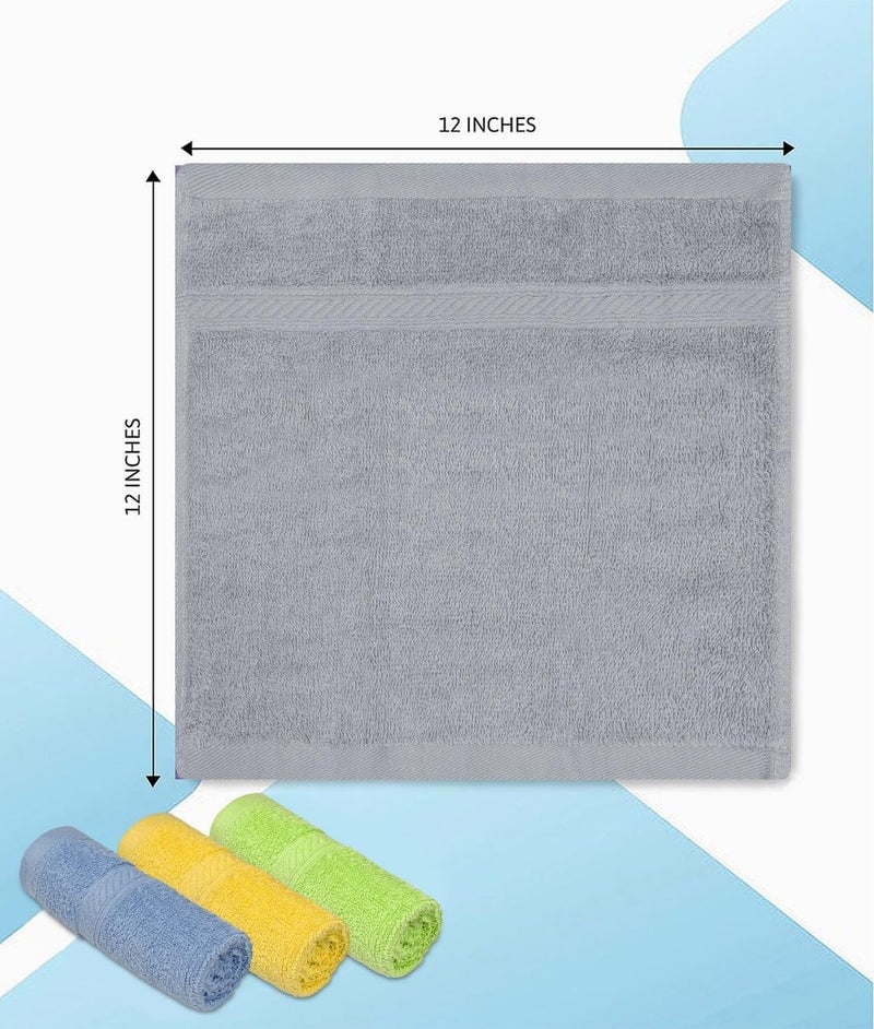ZUPERIA 100% Cotton Bath Wash Cloths 24 Pack - 12" x 12"- Highly Absorbent Soft Washcloths for Face, Gym Towels, Hotel Spa Quality, Reusable Multipurpose (Dark, Light & Bright Colors) - Image 4