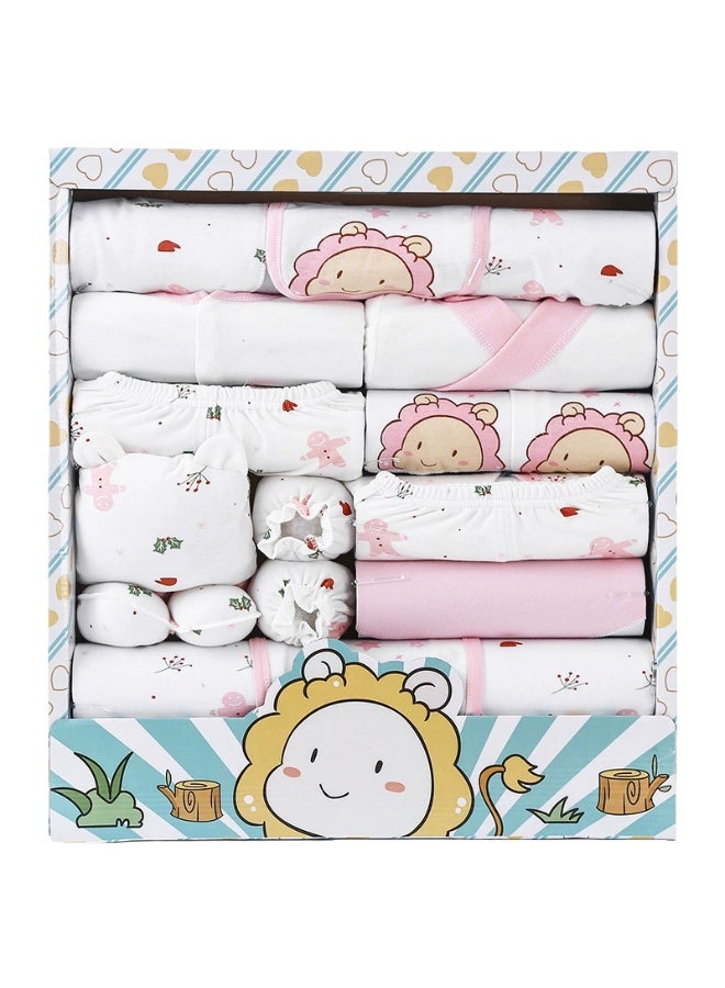 Baby clothes newborn gift box set autumn cotton newborn baby full moon gift supplies mother and baby comprehensive collection four seasons Dudu Lion pink newborn. - Image 1