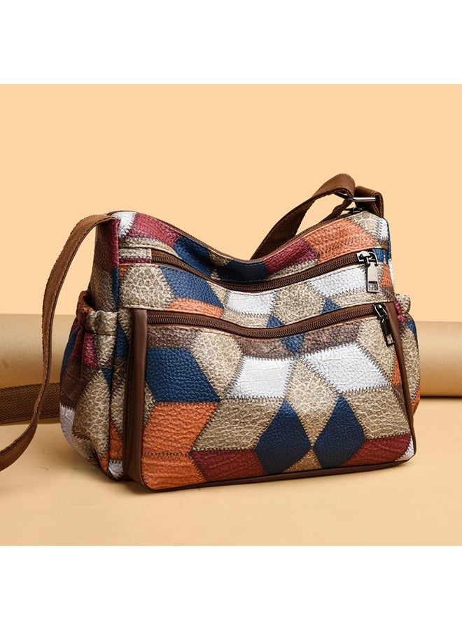 Yogodlns Yogodlns Women Messenger Bags New PU Leather Handbag Inclined Shoulder Bag Female Crossbody Bag Vintage Plaid Pattern Bag