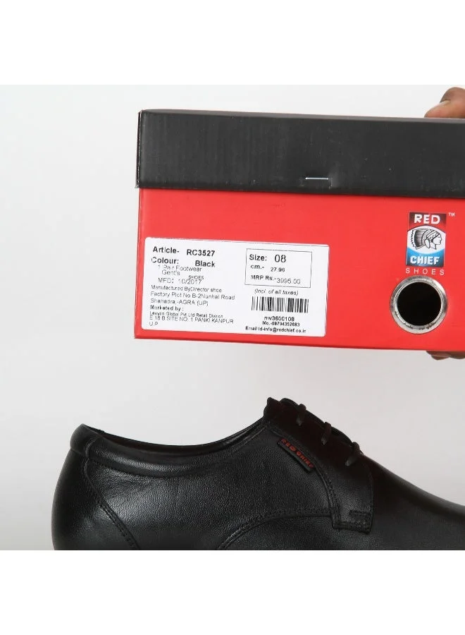 Red Chief Black Low Ankle Lace Up Formal Shoe - Rc3527 001