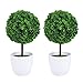 Milisten Milisten Artificial Boxwood Ball 2pcs Artificial Boxwood Topiary in Pot Faux Boxwood Plants Potted Green Plant Bonsai  - Image 2