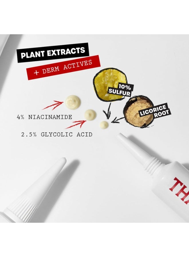 ثايرس علاج حب الشباب السريع مع 10% من الكبريت والكبريت وحب الشباب مع النياسيناميد وحمض الجليكوليك، للعناية بالبشرة المهدئة وغير القابلة للتقشر، 0.68 اونصة سائلة - Image 3