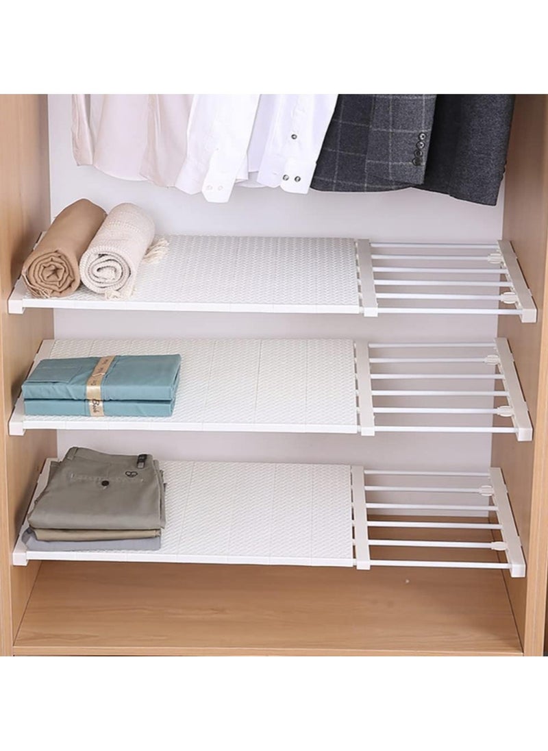 AUTOYSUR - 1pc Adjustable Telescopic Storage Rack Expandable Separator Shelf for Wardrobe Cupboard Bookcase Compartment Collecting 24x60cm - Image 1
