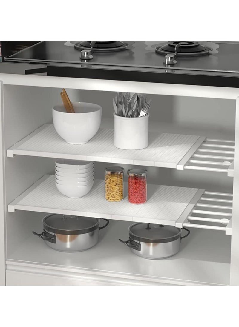 AUTOYSUR - 1pc Adjustable Telescopic Storage Rack Expandable Separator Shelf for Wardrobe Cupboard Bookcase Compartment Collecting 24x60cm - Image 1