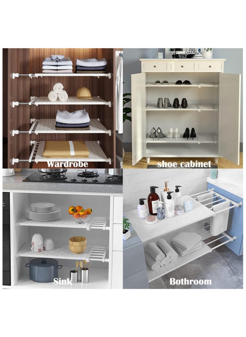 AUTOYSUR - 1pc Adjustable Telescopic Storage Rack Expandable Separator Shelf for Wardrobe Cupboard Bookcase Compartment Collecting 24x60cm - Image 1