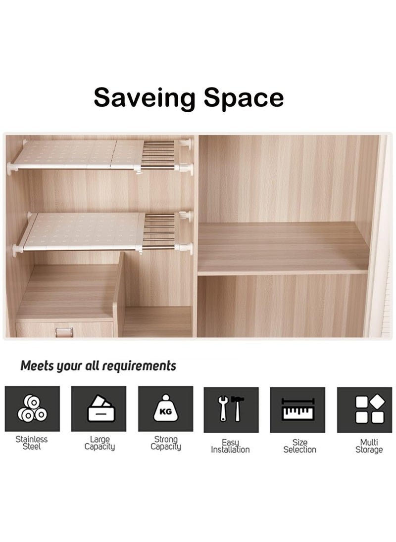 AUTOYSUR - 1pc Adjustable Telescopic Storage Rack Expandable Separator Shelf for Wardrobe Cupboard Bookcase Compartment Collecting 24x60cm - Image 1