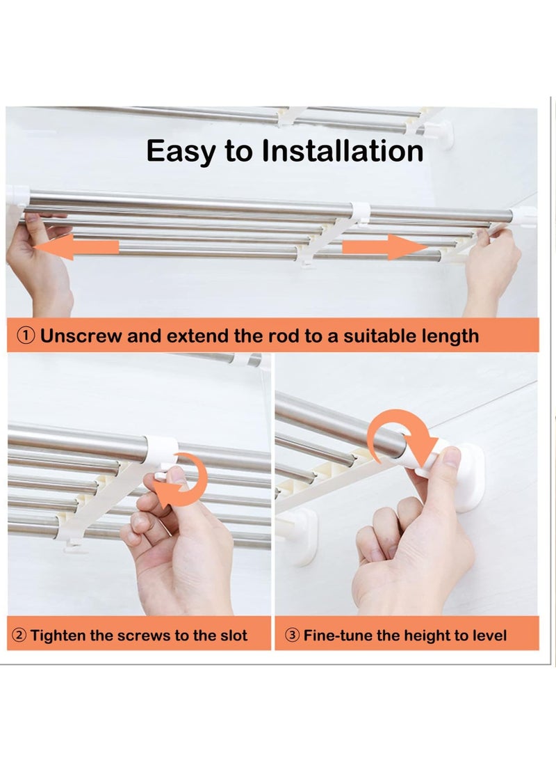 AUTOYSUR - 1pc Adjustable Telescopic Storage Rack Expandable Separator Shelf for Wardrobe Cupboard Bookcase Compartment Collecting 24x60cm - Image 1