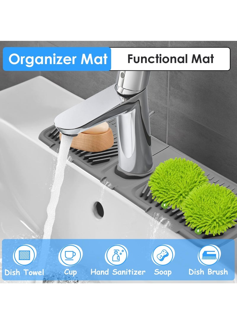 GNAFOTU Sink Faucet Mat Splash Guard, Silicone Faucet Draining Mat for Kitchen Sink- 17" x 6" Cuttable Faucet Water Catcher Mat, Multipurpose Splash Guard for Kitchen Sink Area & Bathroom Countertop  - Image 5