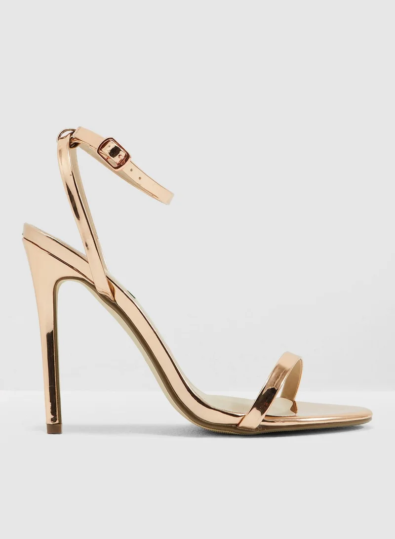 Missguided Basic Barely There Heels - Rosegold