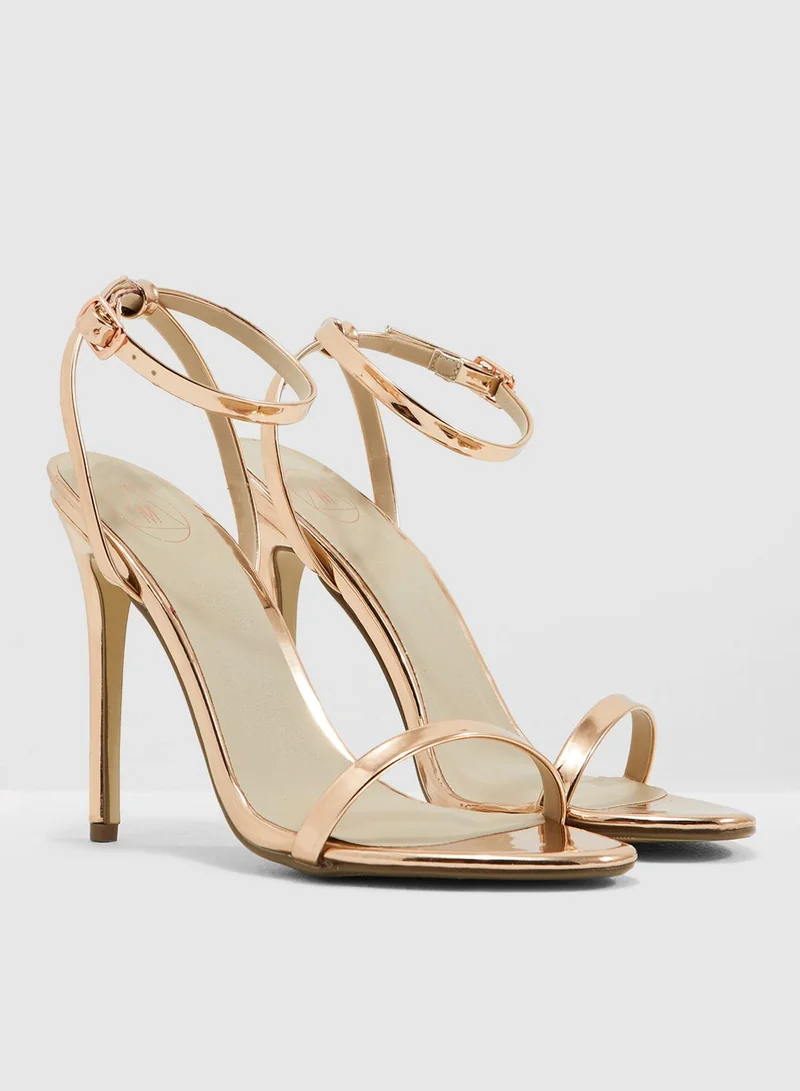 Missguided Basic Barely There Heels - Rosegold