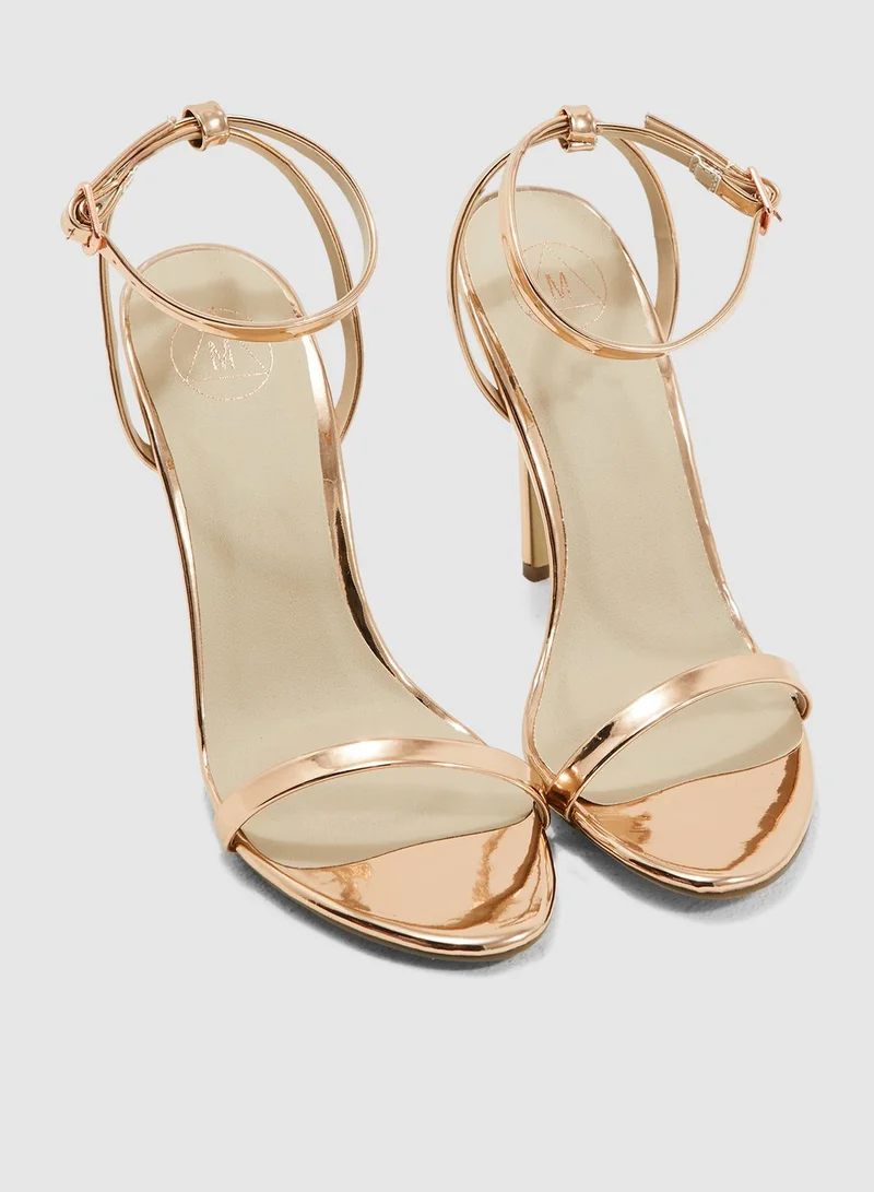 Missguided Basic Barely There Heels - Rosegold