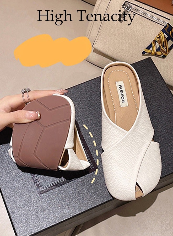 DUNISO Mule Slippers for Women Slingback Flat Pointed Mules Closed Toe Sandals Comfortable Women Slippers Backless Slip On Loafer Shoes - Image 3