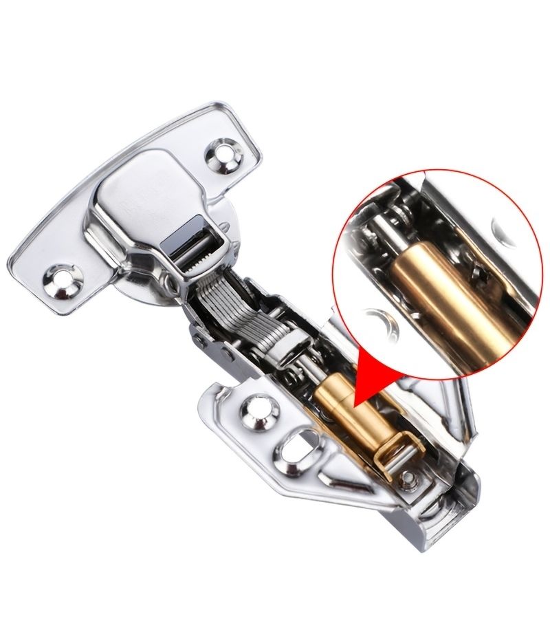 35mm Buffered Damping Cabinet Hinges Big Bend 8pcs Set Straight Curved Full Coverage Hidden Design Silent Soft Close Kitchen Wardrobe Hardware With Mounting Screws - Image 4