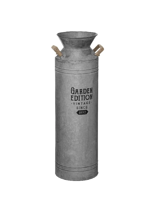 atmosphera Sturdy Vintage Look Zinc Decorative Milk Jug Vase with Handle Grey 61.7 x 21.5 x 18.2 cm 179290