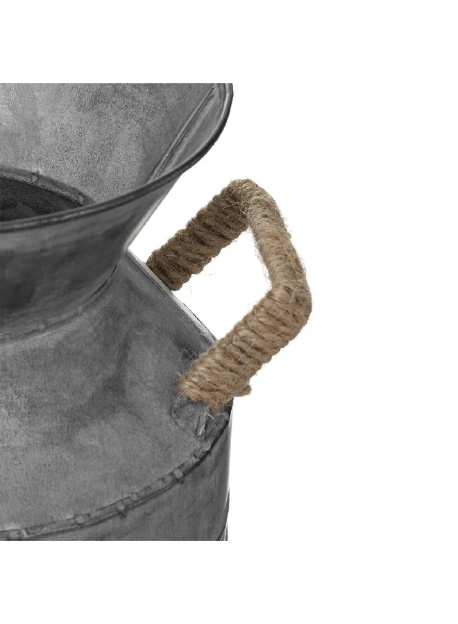 atmosphera Sturdy Vintage Look Zinc Decorative Milk Jug Vase with Handle Grey 61.7 x 21.5 x 18.2 cm 179290