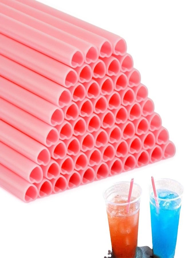 DingZan Pink Heart Shaped Straws, Individually Wrapped Disposable Pink Plastic StrawDrinking Straws for Valentine's Day, Wedding, Party, Birthday Party Decorations - Image 1
