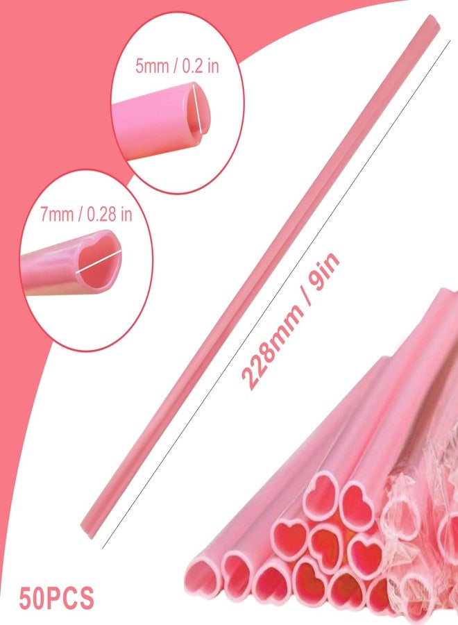 DingZan Pink Heart Shaped Straws, Individually Wrapped Disposable Pink Plastic StrawDrinking Straws for Valentine's Day, Wedding, Party, Birthday Party Decorations - Image 4