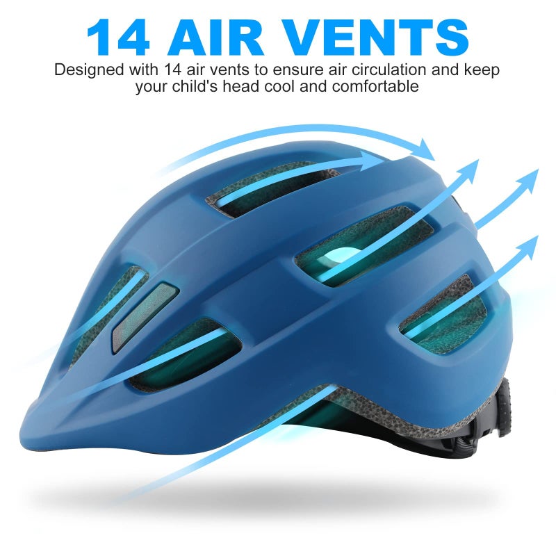 TLAMEE Kids Bike Helmet for Ages 1-8 Years, Adjustable Toddler Boys and Girls Helmets, Lightweight Child Infant Bicycle Cycling Scooter Sports Helmet XS, 48-50cm, Navy Blue - Image 5