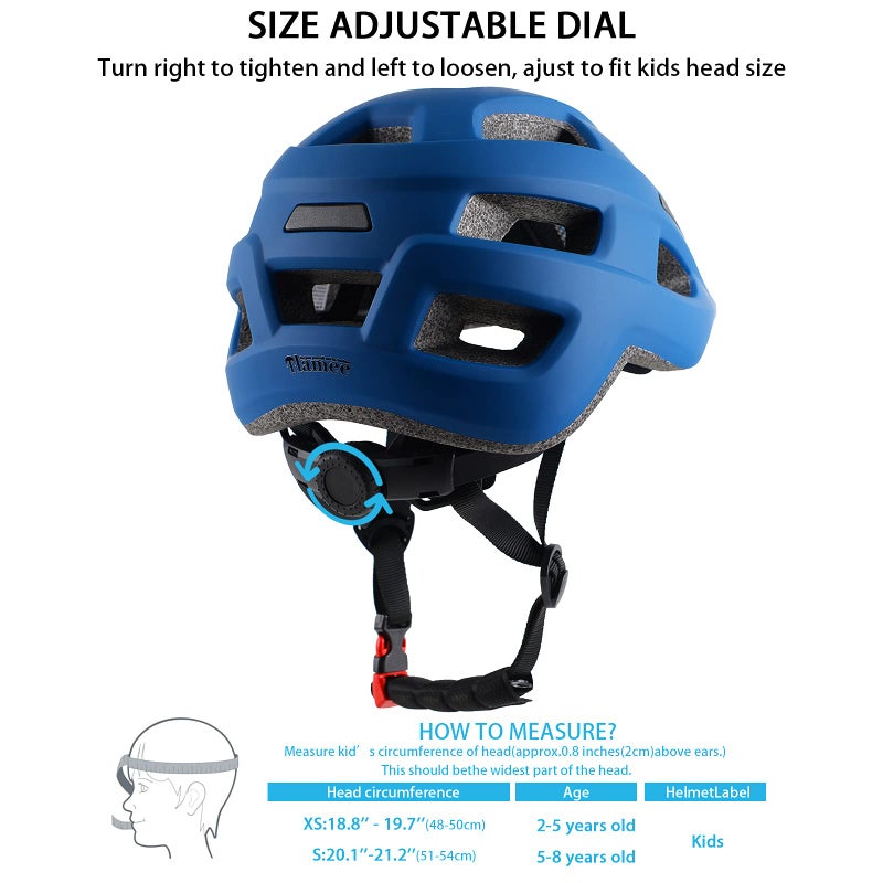 TLAMEE Kids Bike Helmet for Ages 1-8 Years, Adjustable Toddler Boys and Girls Helmets, Lightweight Child Infant Bicycle Cycling Scooter Sports Helmet XS, 48-50cm, Navy Blue - Image 3