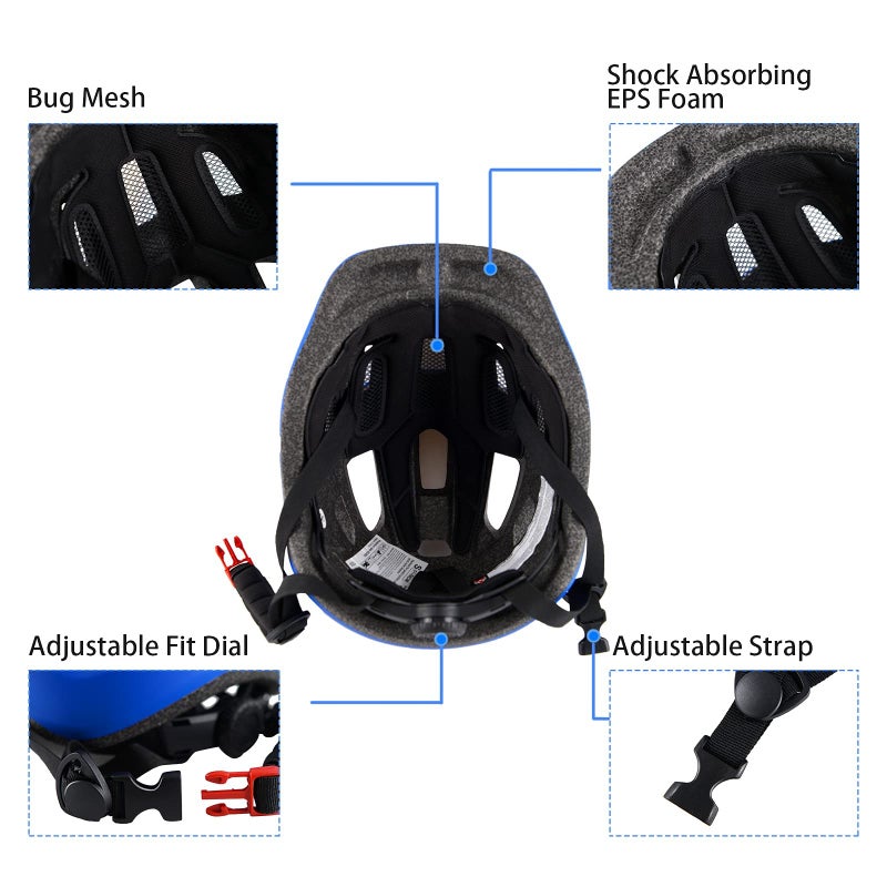 TLAMEE Kids Bike Helmet for Ages 1-8 Years, Adjustable Toddler Boys and Girls Helmets, Lightweight Child Infant Bicycle Cycling Scooter Sports Helmet XS, 48-50cm, Navy Blue - Image 4