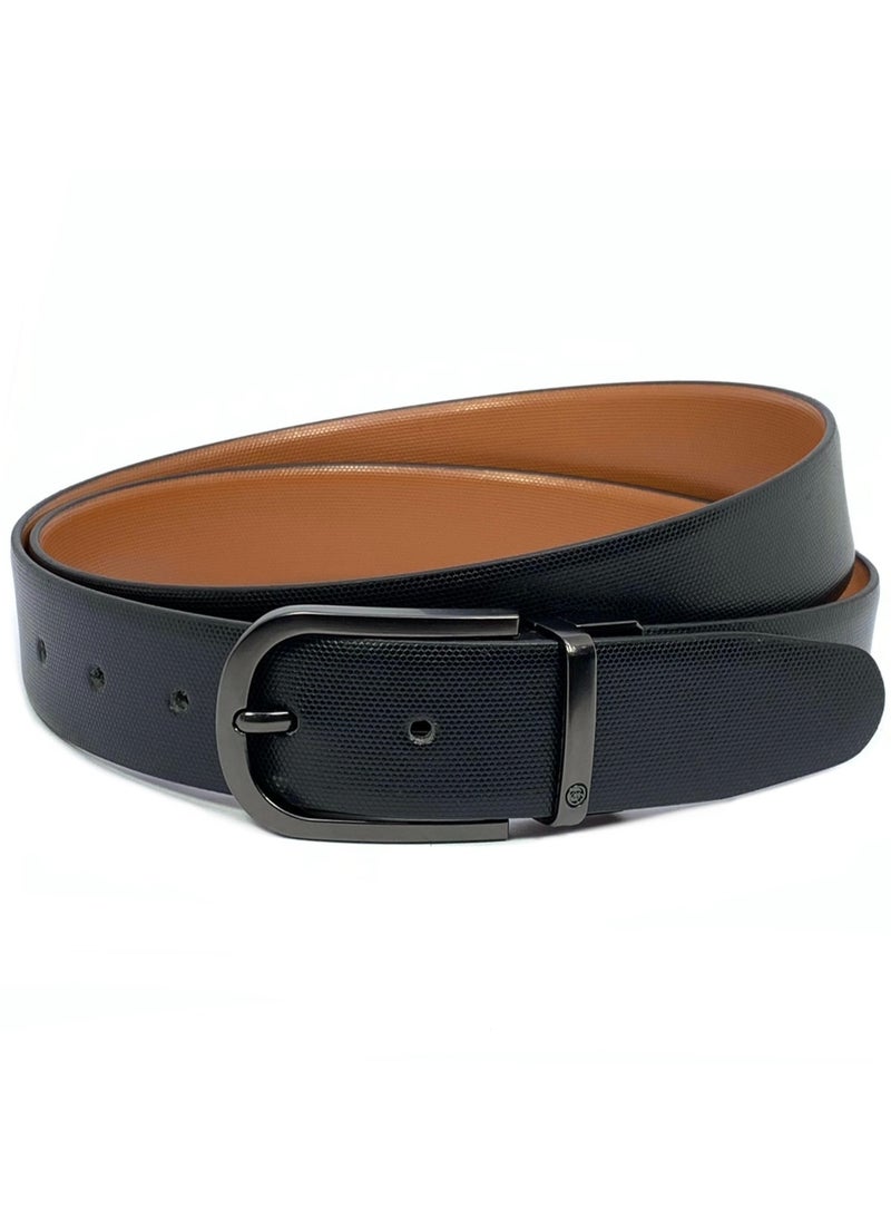 Classic Milano Genuine Leather Reversible Belt for Men | Black & Brown or Tan Formal Belt for Business or Office Wear | Men's Leather Belt - Image 1