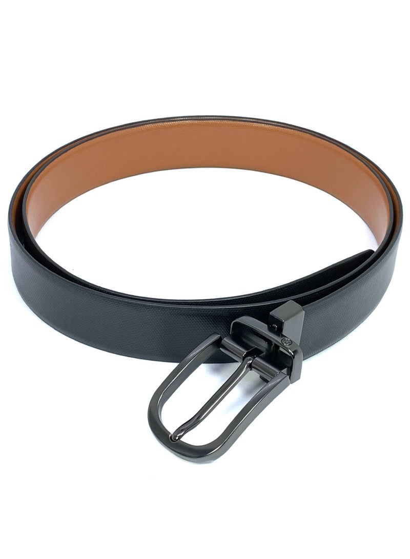 Classic Milano Genuine Leather Reversible Belt for Men | Black & Brown or Tan Formal Belt for Business or Office Wear | Men's Leather Belt - Image 4