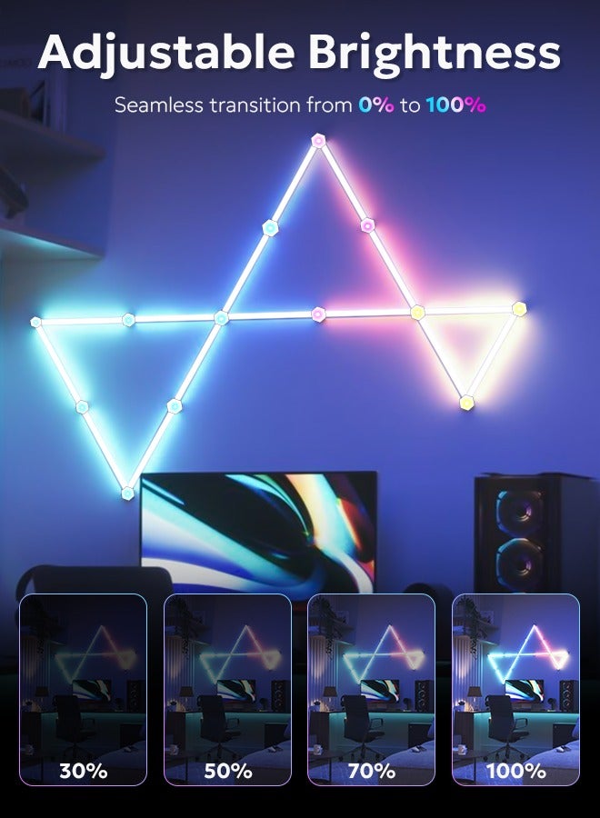 LED Wall Light lines ,RGB Smart LED 6 Light Lines ,Music Sync Home Creative Decor LED Light With 16 Million Colors LED RGB Wall Lights For Gaming Room ,Led Wall Decor Light For Bedroom and Movie Room ,RGB Smart LED Light with Remote Control and USB Powered. - Image 5