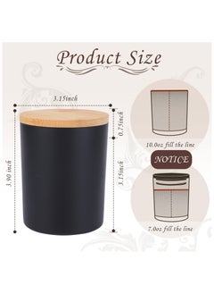 SKYLINK 12 Pack 8oz Black Candle Jars with Bamboo Lids, Complete DIY Candle Making Kit with Wicks, Stickers, Labels, Wick Holders & Glue Dots – Refillable Glass Candle Containers for Homemade Candles  - Image 2