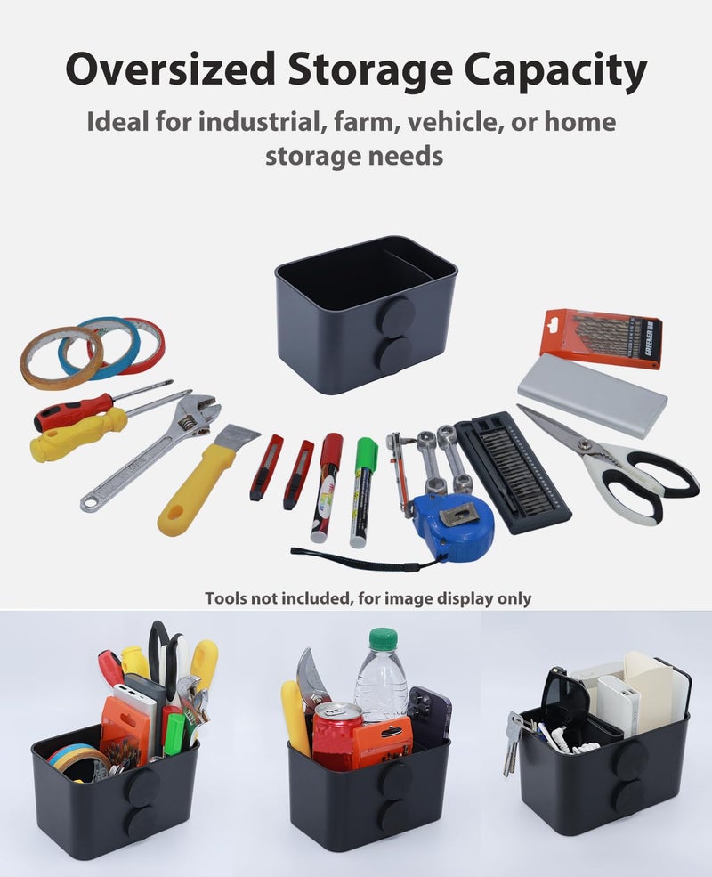XYNOXRIDE Magnetic Storage Box, Magnetic Tool Holder for Metal Surfaces, Magnet Organizer Holder Holds Phones Glasses Keys Tissues, Fits Golf Carts, Forklifts, Tractors, Bus - Image 4
