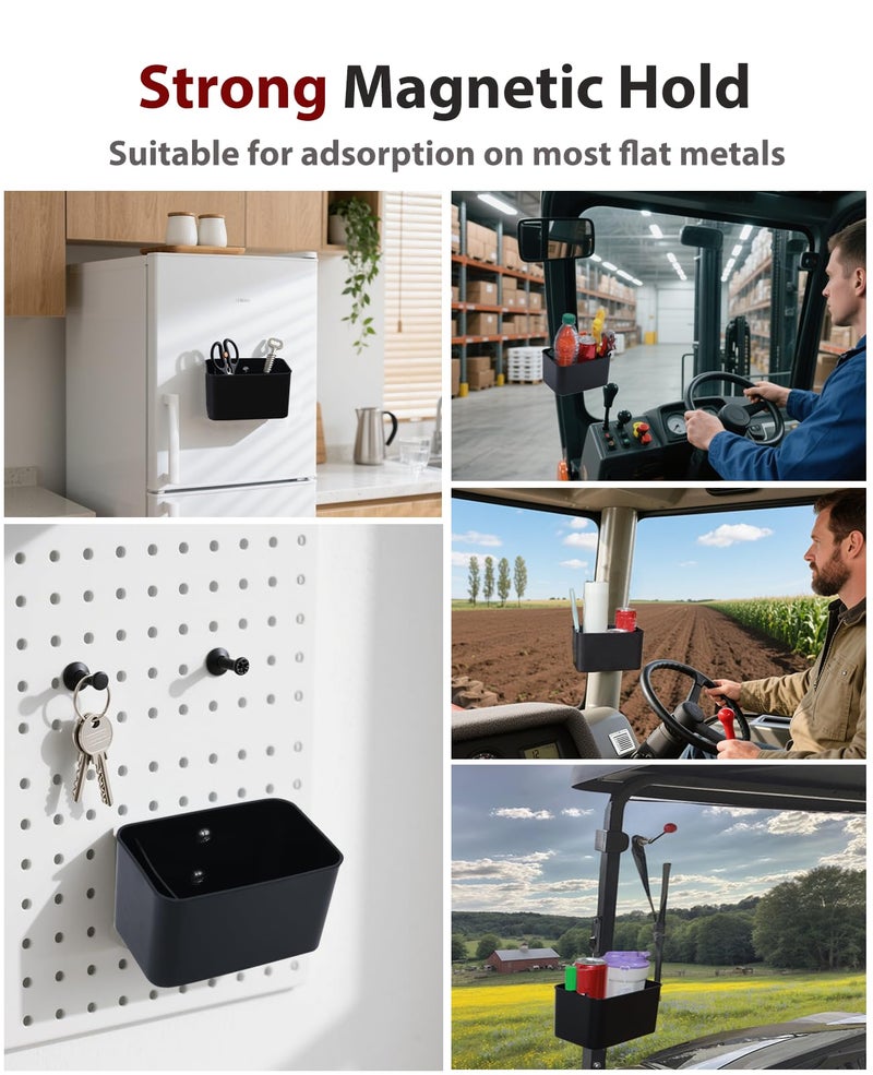 XYNOXRIDE Magnetic Storage Box, Magnetic Tool Holder for Metal Surfaces, Magnet Organizer Holder Holds Phones Glasses Keys Tissues, Fits Golf Carts, Forklifts, Tractors, Bus - Image 2