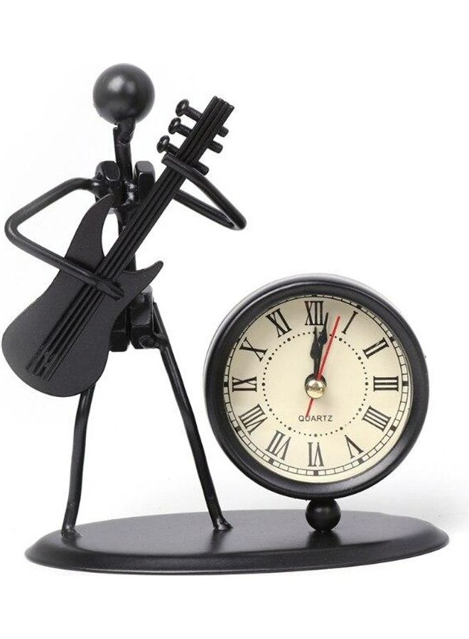 نيبمينينت ساعة مكتب عصرية للزينة من الحديد أسود 14x12x6.5سم - Image 1