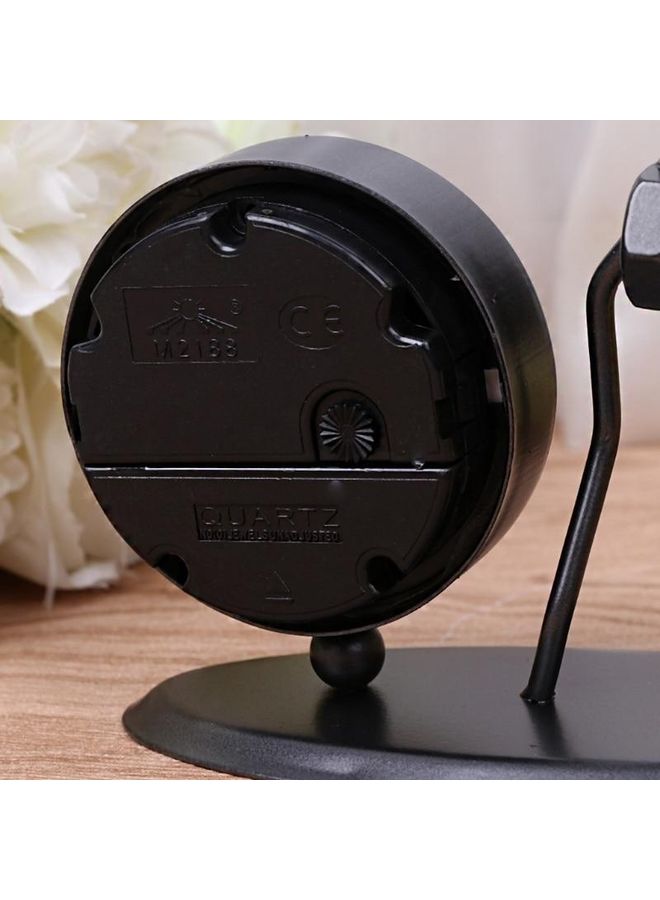 نيبمينينت ساعة مكتب عصرية للزينة من الحديد أسود 14x12x6.5سم - Image 3