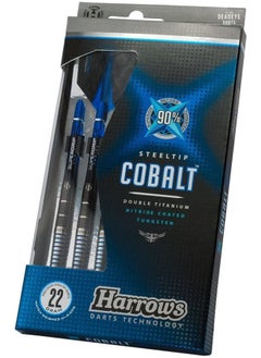 Harrows Harrows Cobalt Black-Blue 90% Tungsten Steel Tip Darts, 3 Supergrip Fusion Shafts, 3 Retina Flights (24g)  - Image 3