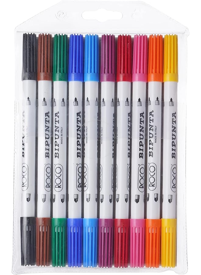 ROCO Bipunta Dual Point Water Color Marker Set 10 Pieces Multicolour - Image 2