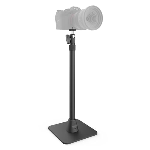 ARKON Mounts Camera Desk Mount Stand with 29" Adjustable Pole | 1/4"-20 Ball Mount for Cameras, Projectors, MEVO | Portable Floor or Desk Camera Stand | Vibration-Resistant Weighted Base - Image 1