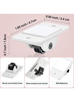 HY Self Adhesive Caster Wheels, 12 Pieces Mini Fixed Wheels Caster Boxes Caster Paste Plastic Wheel Sticky Caster Carton for Storage Box Trash DIY Toy Car Bin Storag  - Image 2