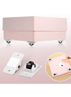 HY Self Adhesive Caster Wheels, 12 Pieces Mini Fixed Wheels Caster Boxes Caster Paste Plastic Wheel Sticky Caster Carton for Storage Box Trash DIY Toy Car Bin Storag  - Image 3