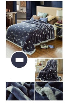 BAIG Double layer winter thick raschel mink weighted blanket for double bed soft warm heavy fluffy throw blankets blue 