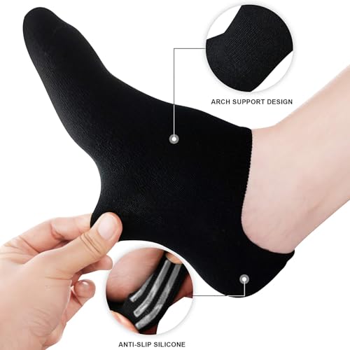 wernies No Show Socks, Women Short Black Low Thin Non Slip Invisible Loafer Ankle Low Cut Socks - Image 3