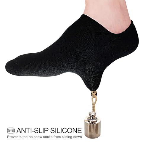 wernies No Show Socks, Women Short Black Low Thin Non Slip Invisible Loafer Ankle Low Cut Socks - Image 4