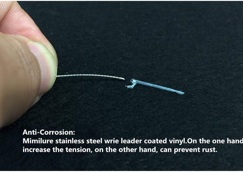 Mimilure Wire Fishing Line Steel Leader: 40lb Test Knottable Fishing Leader Making for Saltwater Rigging - 32.8ft Nylon Coated 7 Strands Silver String Wire with 20pcs Sleeves - Image 4