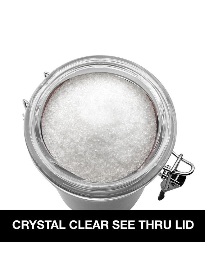 Oggi Stainless Steel Sugar Canister 62 fl oz - Airtight Clamp Lid, Clear See-Thru Top - Ideal Sugar Container for Countertop, Sugar Jar, Bulk Sugar Storage. Large Size 5" x 7.5". - Image 4