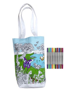 eatsleepdoodle Coloring Tote, Butterfly  - Image 1